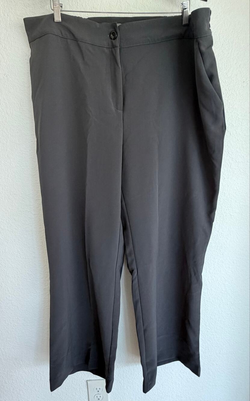 Jessica London plus sz 28w nwt gray dress pants slack elastic wide leg 28w